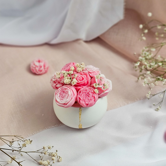 Buchet de primavara in bol ceramic