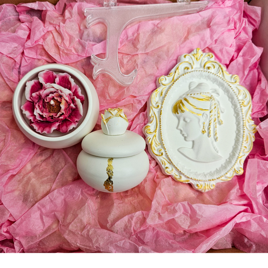 Lumanare in bol imbujorat+lumanare mini bol+tablou ceramic